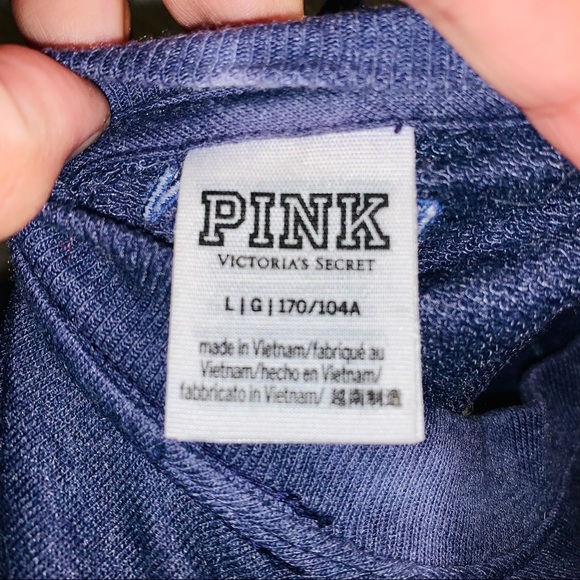 PINK drop shoulder crop crew - Picture 4 of 4